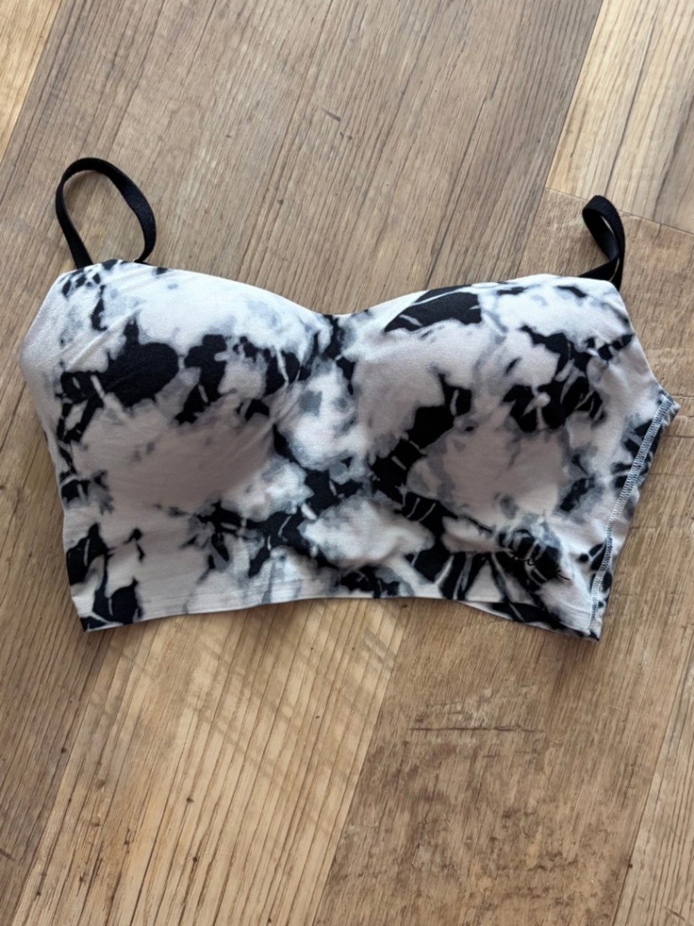 PINK Victoria's Secret Black White Tie Dye Bralette